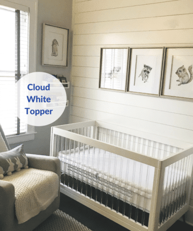 Breathable Crib Mattress with Cloud White Topper