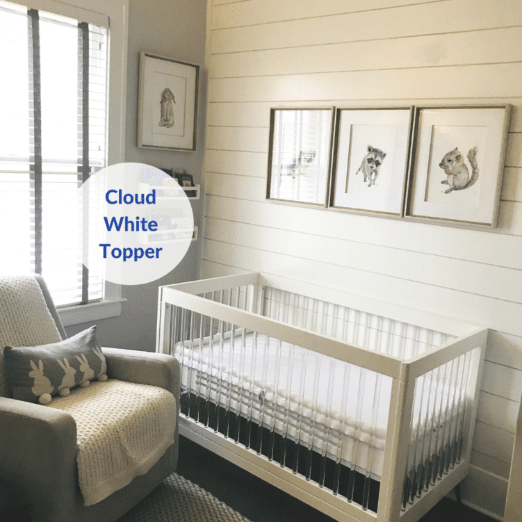 Breathable Crib Mattress with Cloud White Topper