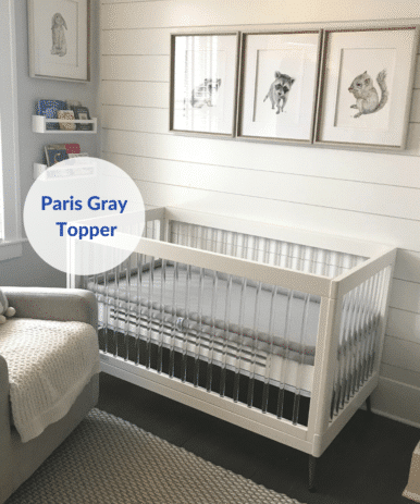 Breathable Crib Mattress with Paris Gray Topper